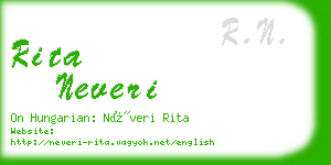 rita neveri business card